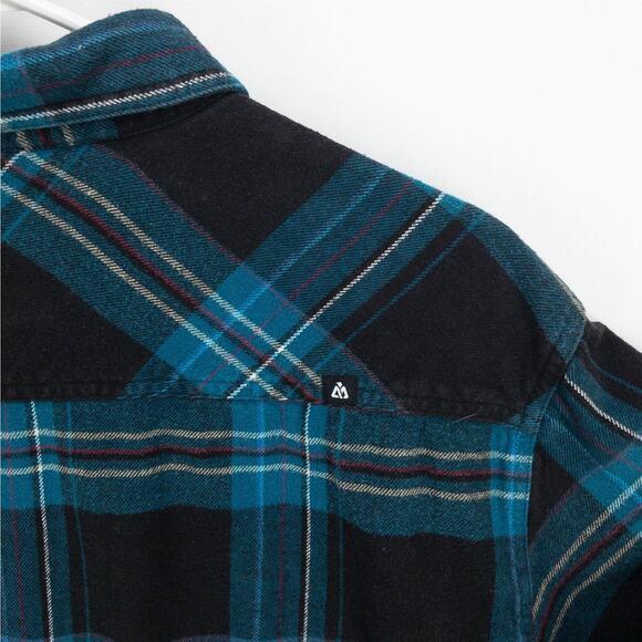 Snap Flannel Shirt Matix Mike Mo Collab Men’s Large Blue Black Plaid Skatewear - Picture 11 of 12